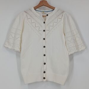 Boden Wide Sleeve Crochet Cardigan